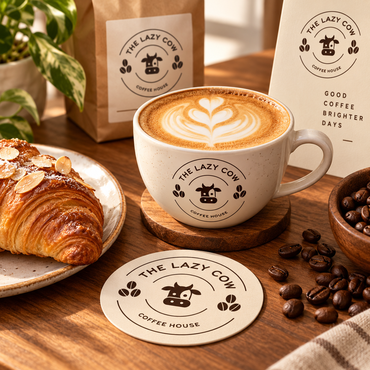 Coffee and pastries from The Lazy Cow Coffee House